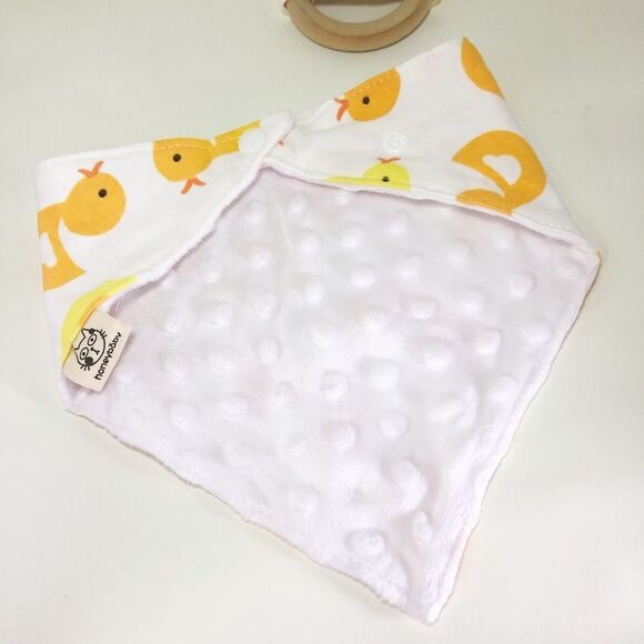 HONEY BABY Bib + Wooden Bunny Toy Duck Printed Gift Set - Picture 4 of 11